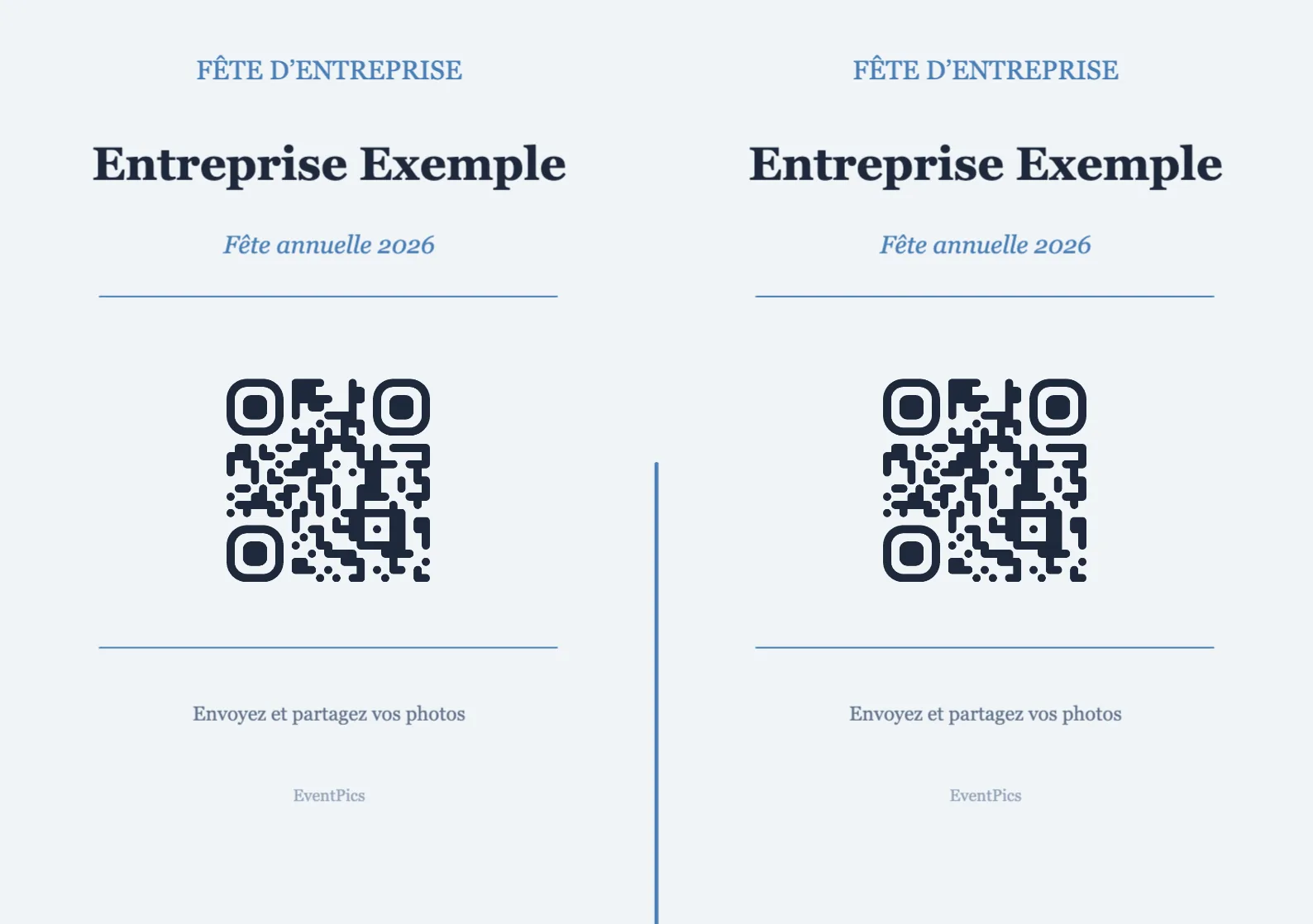 Modèle de chevalet avec QR code pour fête d’entreprise, Professionnel A5 paysage à plier