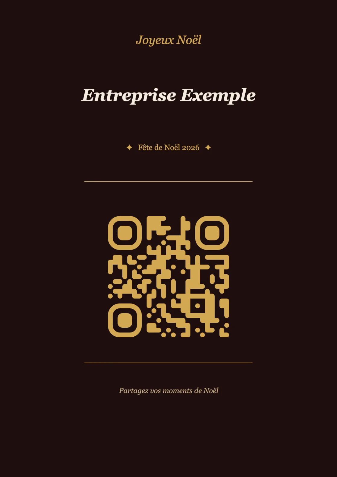 Modèle de marque-place avec QR code pour Noël, Élégant A4 portrait