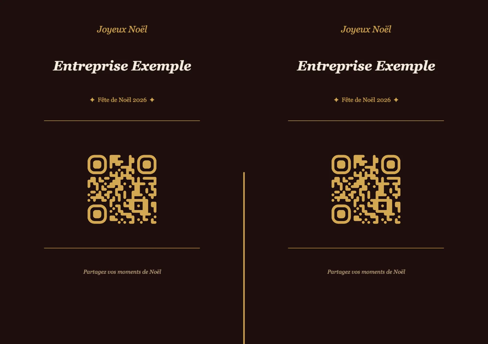 Modèle de marque-place avec QR code pour Noël, Élégant A4 paysage à plier