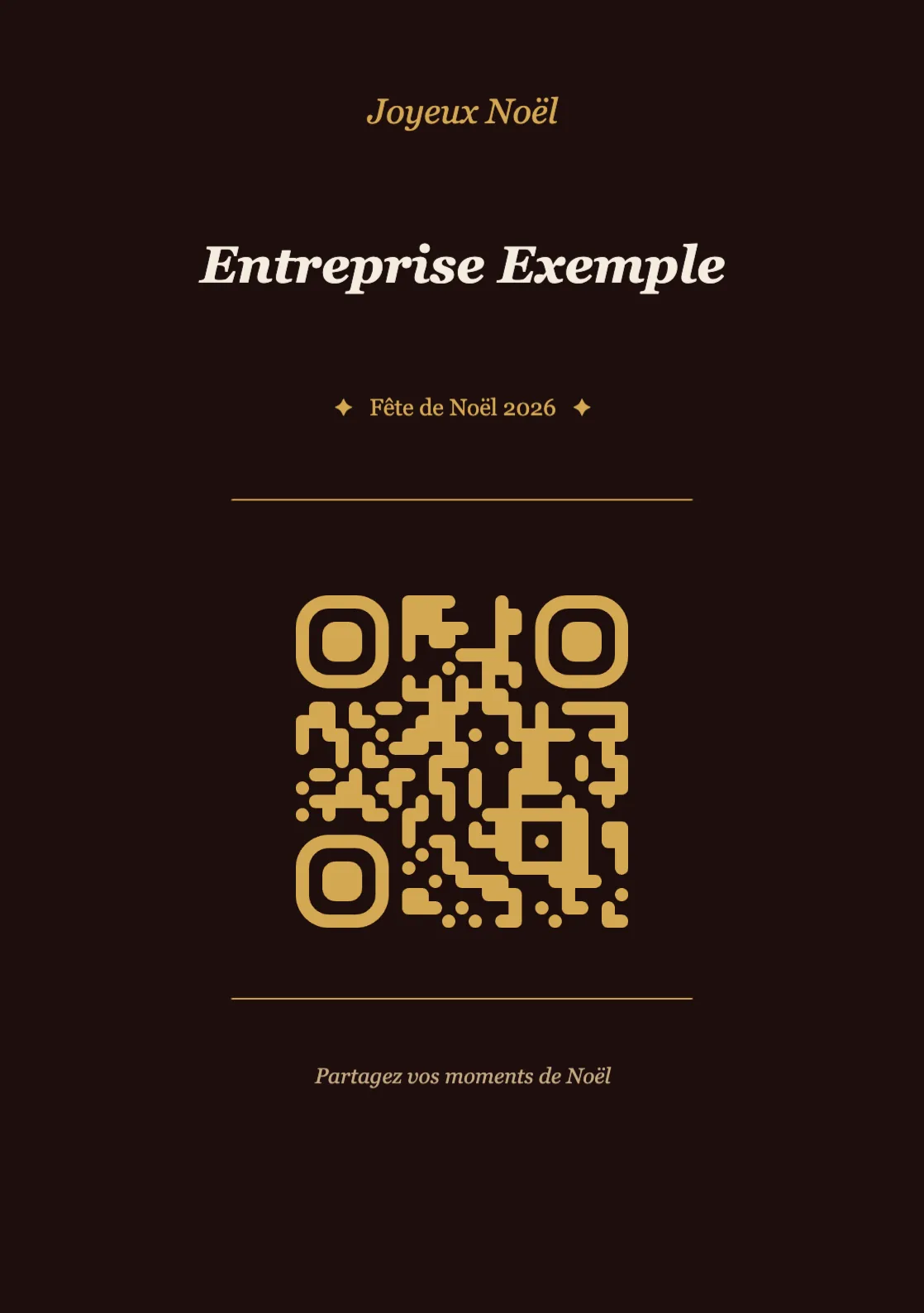 Modèle de marque-place avec QR code pour Noël, Élégant A5 portrait