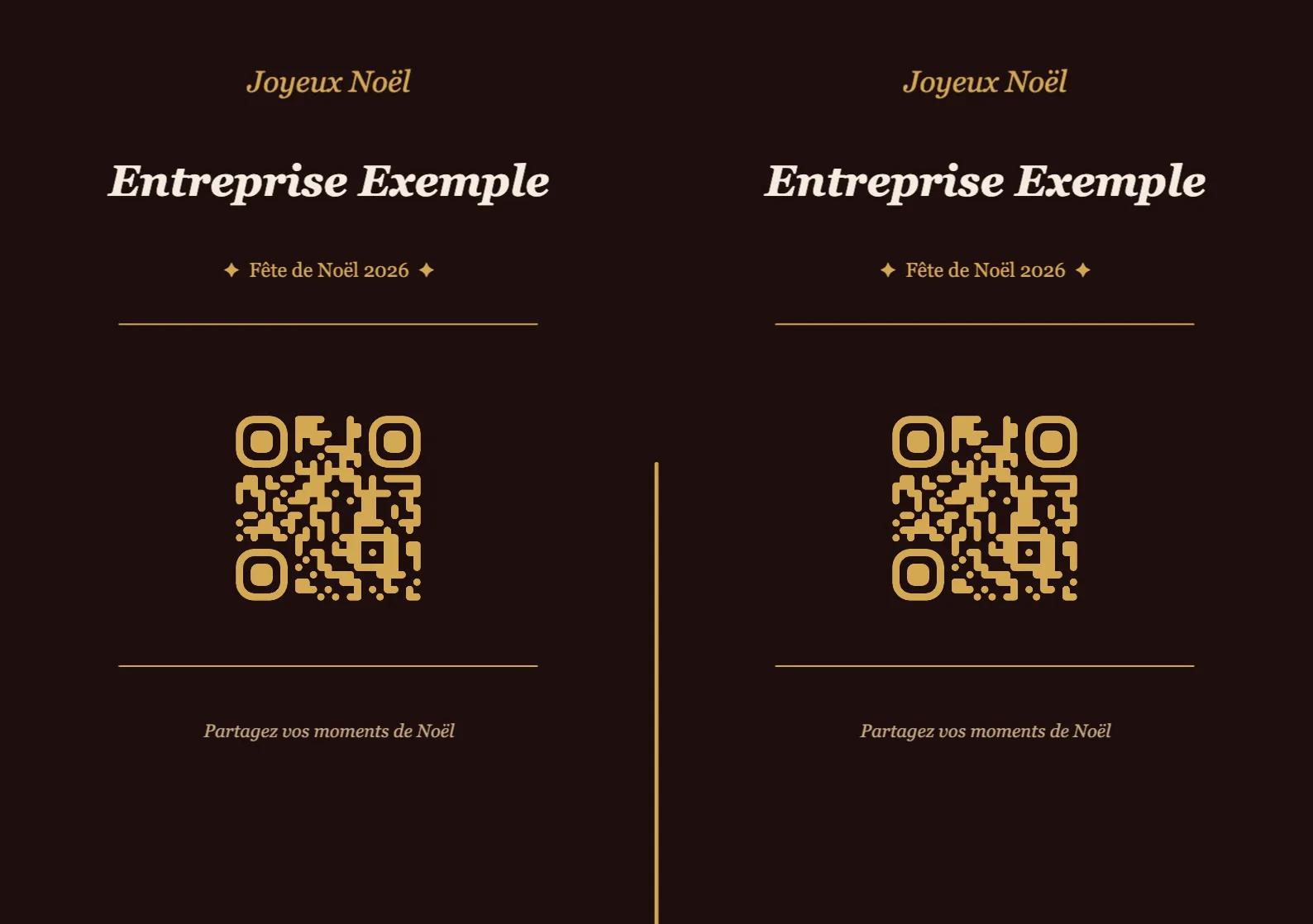 Modèle de marque-place avec QR code pour Noël, Élégant A5 paysage à plier