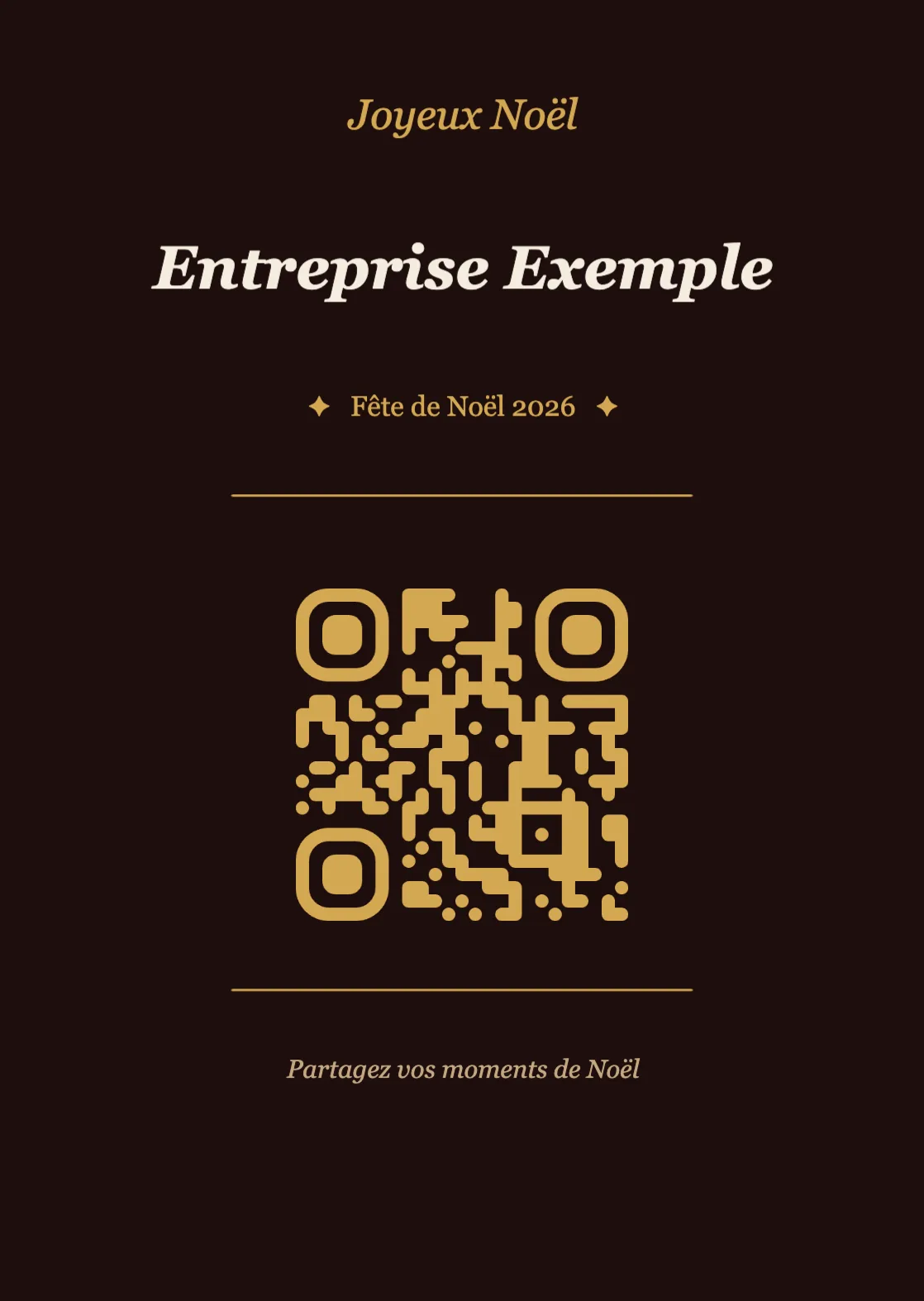 Modèle de marque-place avec QR code pour Noël, Élégant A6 portrait