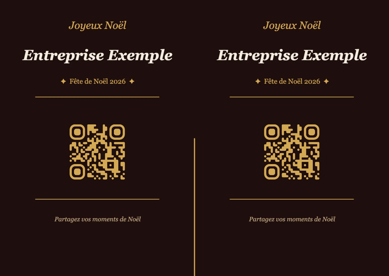 Modèle de marque-place avec QR code pour Noël, Élégant A6 paysage à plier