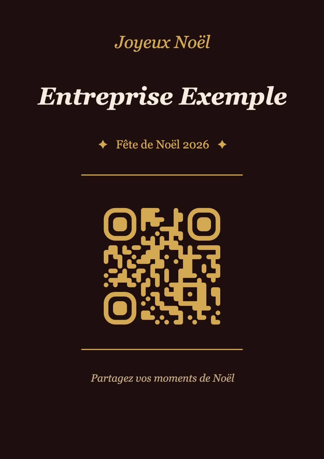 Modèle de marque-place avec QR code pour Noël, Élégant A7 portrait