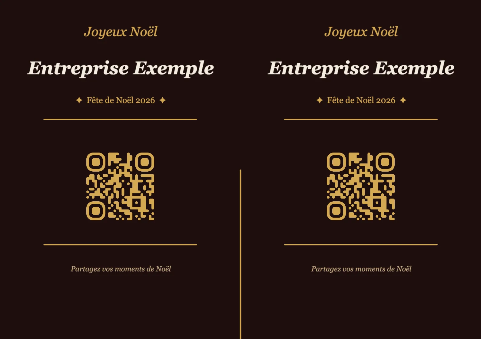 Modèle de marque-place avec QR code pour Noël, Élégant A7 paysage à plier