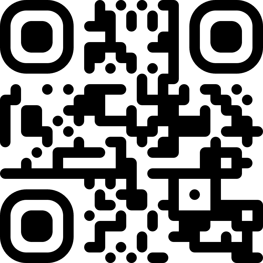 Classic square QR code with rounded dots from the QR code generator