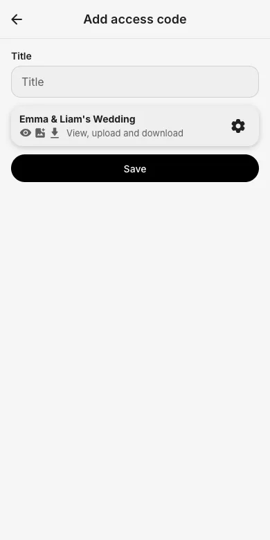 Add access dialog with title and permissions