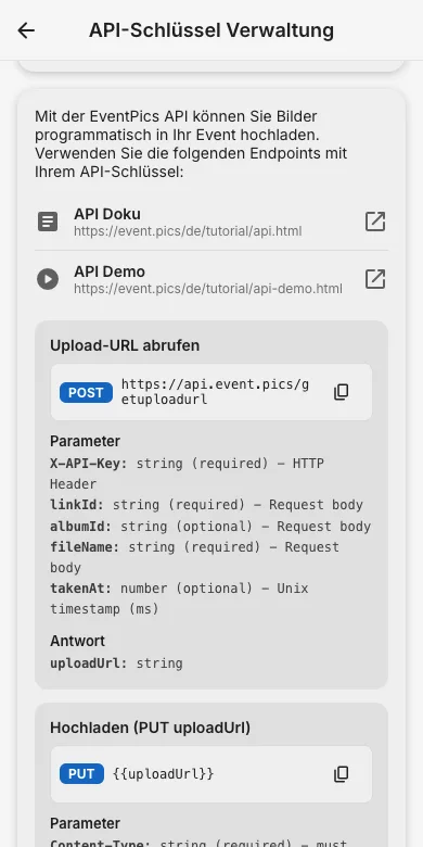 Deinen API-Schlüssel erstellen