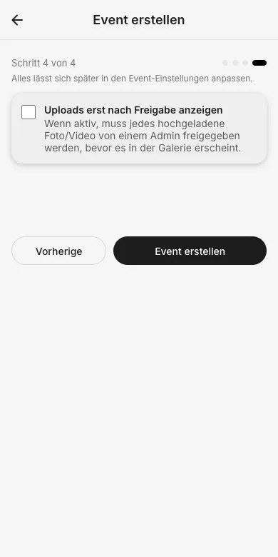Schritt 4: Upload-Freigabe (optional)