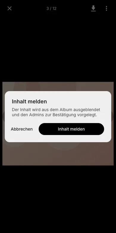 Die Meldung bestätigen
