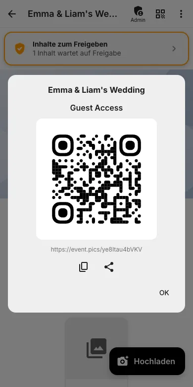 Auf das QR-Symbol tippen