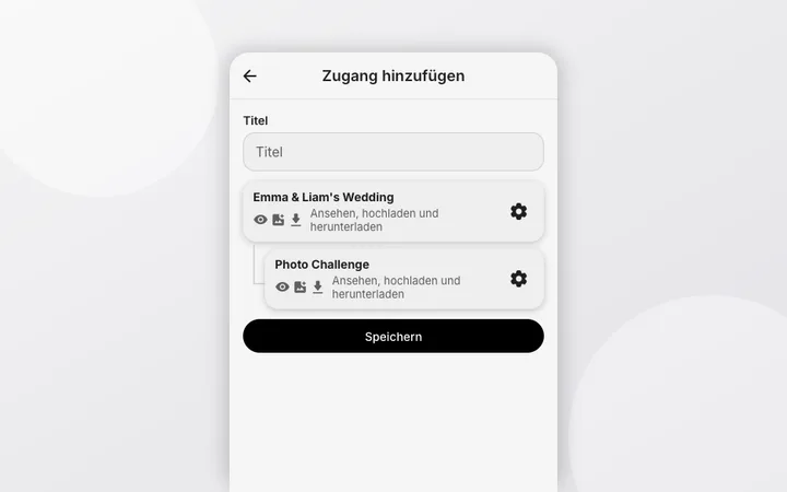 Mehrere Zugänge mit eigenen QR-Codes