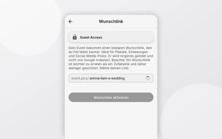 Wunschlink einrichten