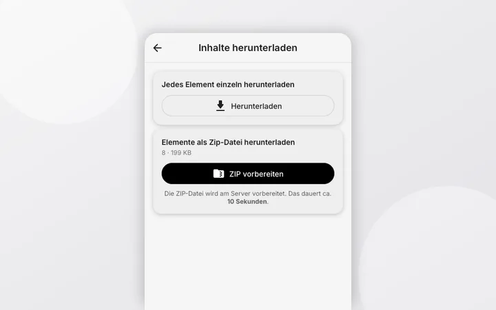 Alles als ZIP herunterladen