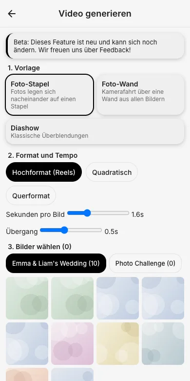 Vorlage, Format, Fotos