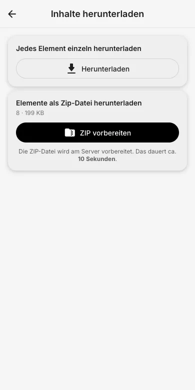 Die ZIP-Option wählen