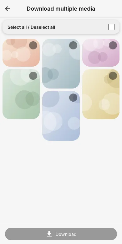 Download page with select all and download button