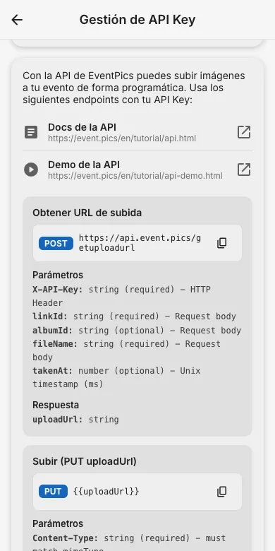 Genera tu clave API
