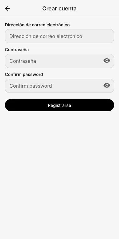 Regístrate con email