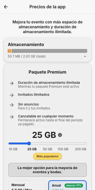 Elige un paquete