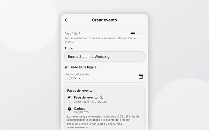 Cómo crear un evento