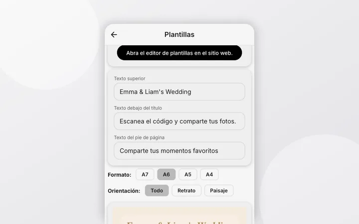 Imprimir plantillas de código QR