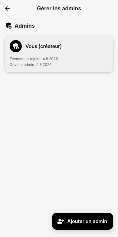 Ouvrez « Gérer les admins »