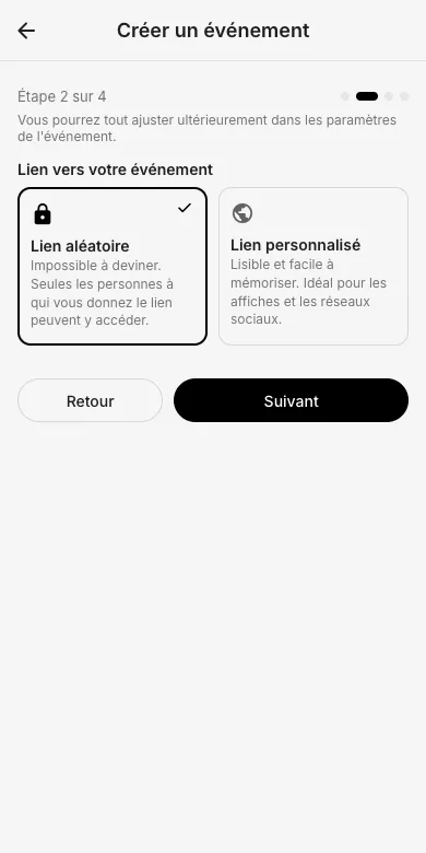 Étape 2 : votre lien d'événement