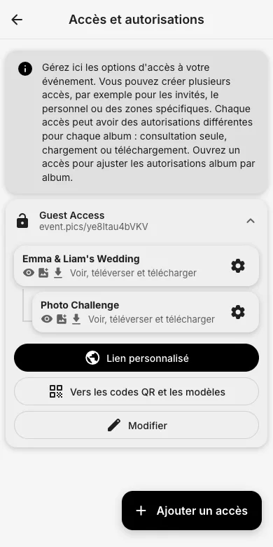 Ouvrez « Accès et autorisations »