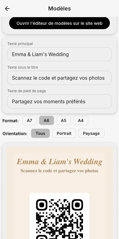 Imprimez les cartes de missions