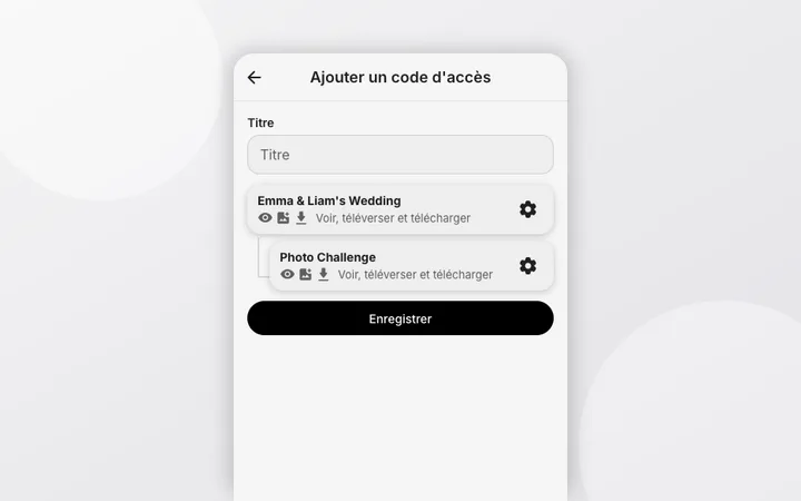 Créer plusieurs codes d'accès