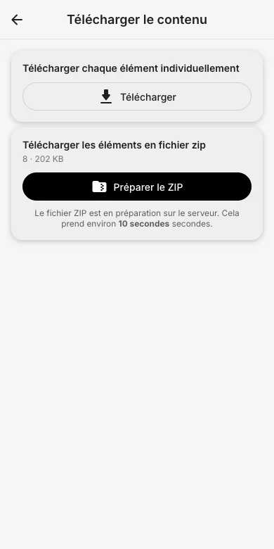 Choisissez l'option ZIP