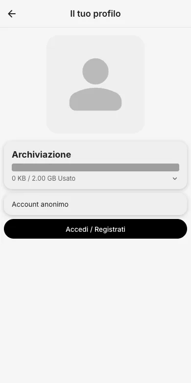 Apri il tuo profilo