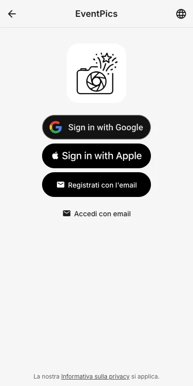 Scegli come accedere