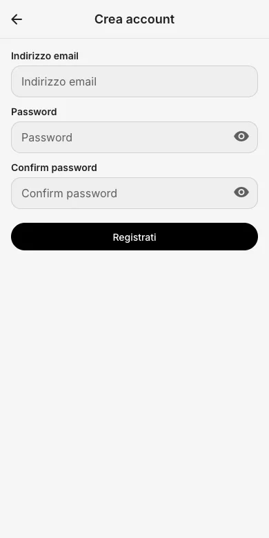 Registrati con email