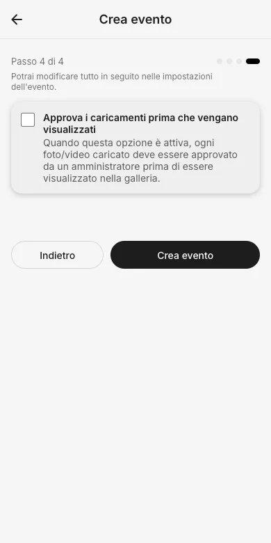 Passo 4: approvazione dei caricamenti (opzionale)
