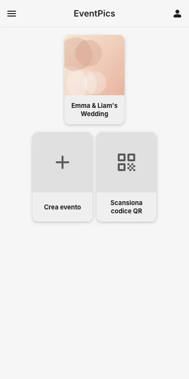 L'evento resta nella schermata iniziale