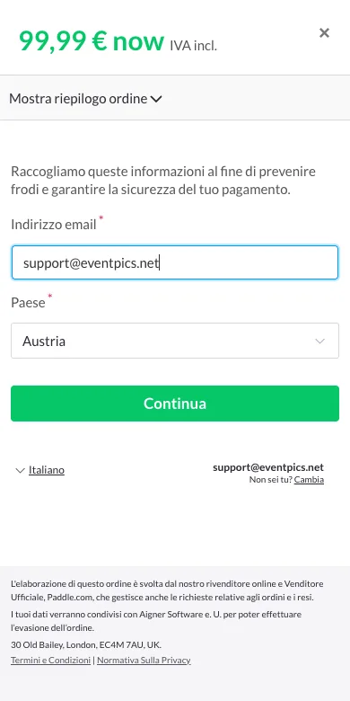 Pagamento sicuro
