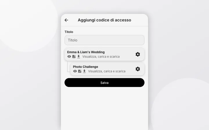 Creare più codici di accesso