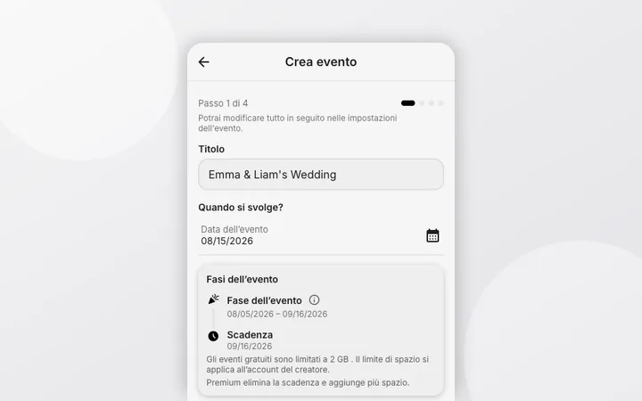 Come creare un evento