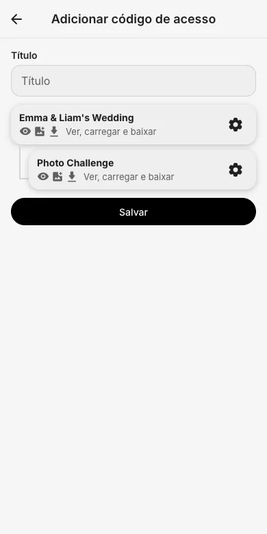 Dá-lhe um nome e define os direitos
