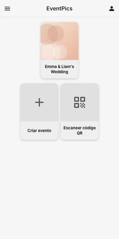 O evento fica no ecrã inicial