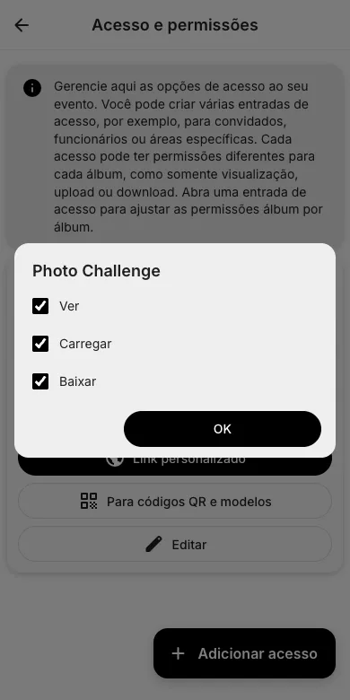 Ajusta os direitos por álbum