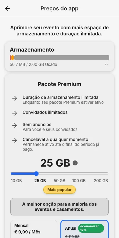 Escolhe um pacote
