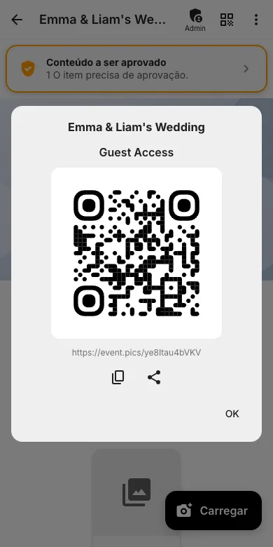 Toca no ícone QR