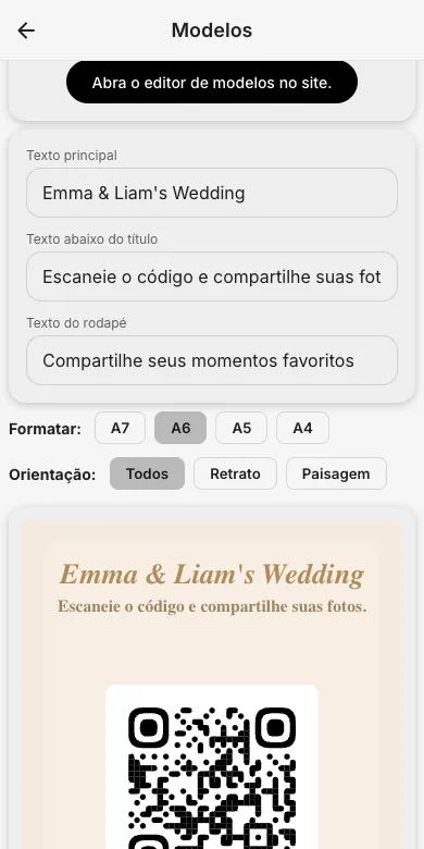 Imprime os cartões de missões
