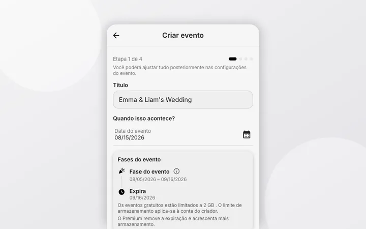 Como criar um evento