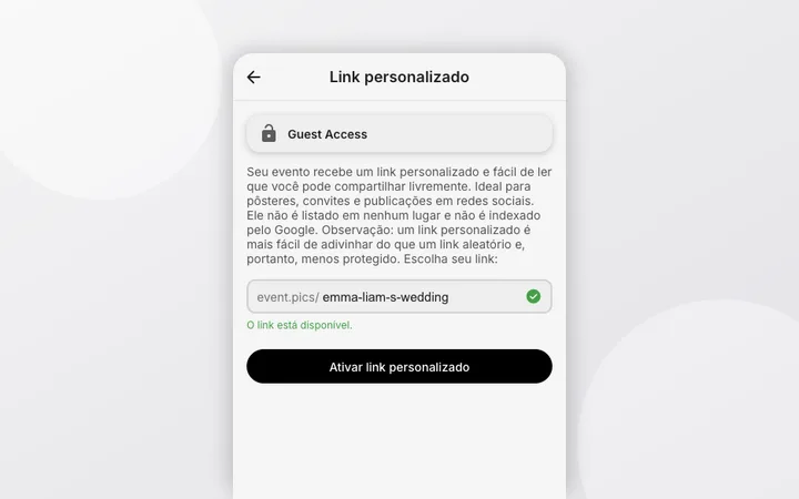 Configurar um link personalizado