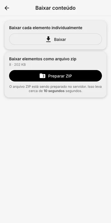 Escolhe a opção ZIP