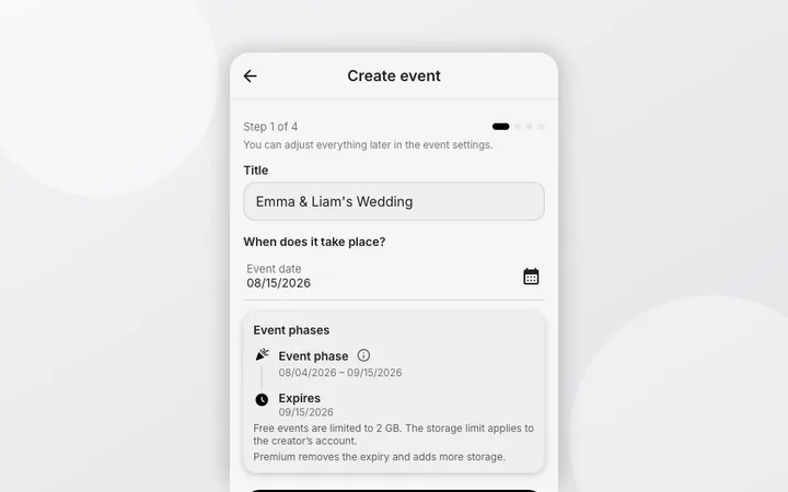 Create an event